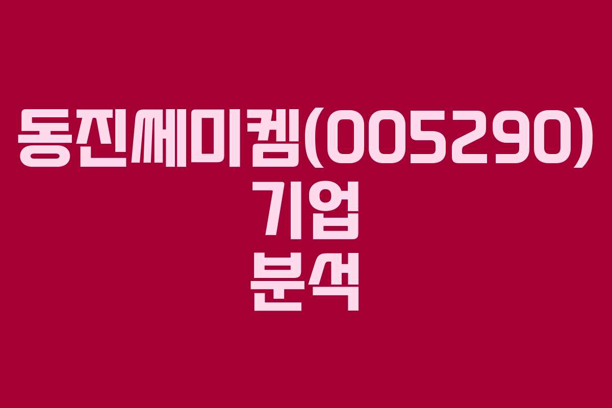 동진쎄미켐(005290) 기업 분석