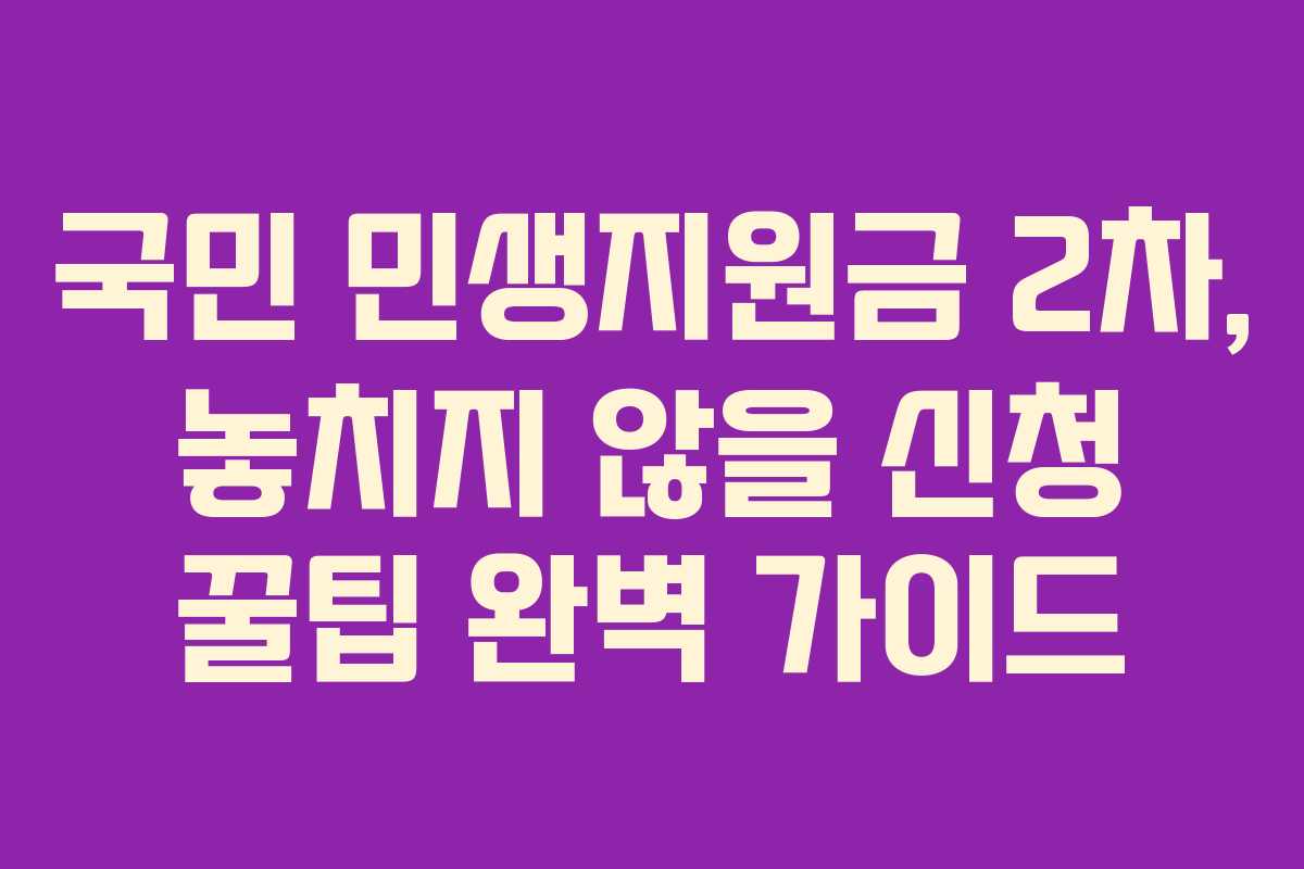 국민 민생지원금 2차, 놓치지 않을 신청 꿀팁 완벽 가이드