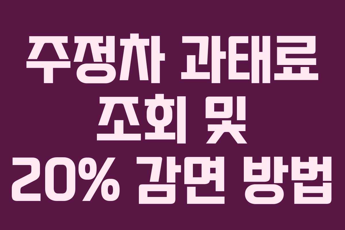 주정차 과태료 조회 및 20% 감면 방법