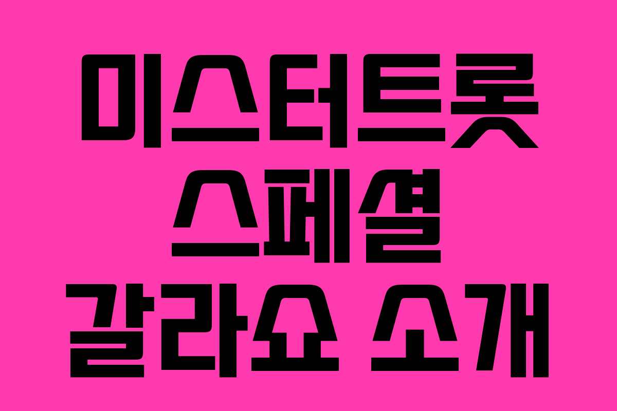 미스터트롯 스페셜 갈라쇼 소개