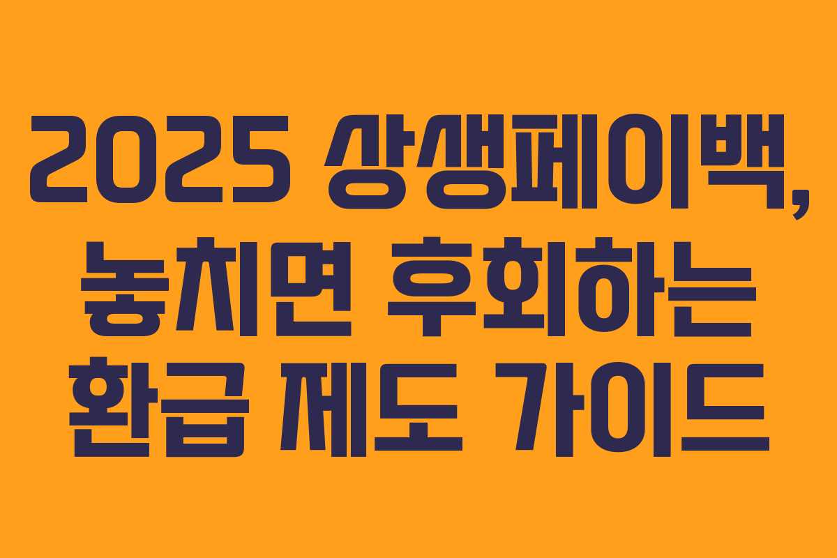 2025 상생페이백, 놓치면 후회하는 환급 제도 가이드 2025 상생페이백, 놓치면 후회하는 환급 제도 가이드