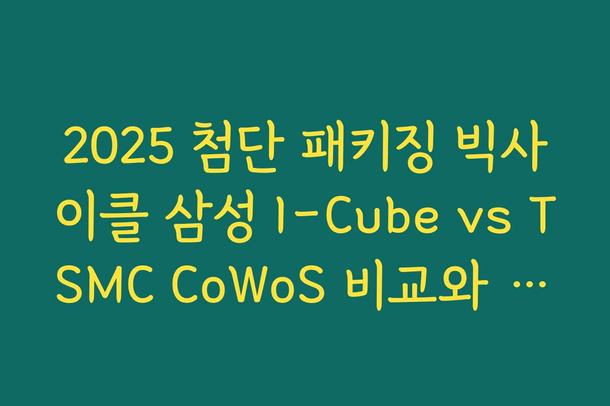 2025 첨단 패키징 빅사이클 삼성 I-Cube vs TSMC CoWoS 비교와 국내 기판주 포지셔닝