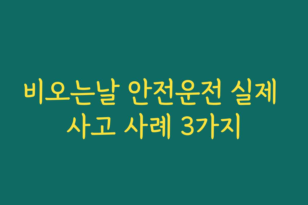비오는날 안전운전 실제 사고 사례 3가지