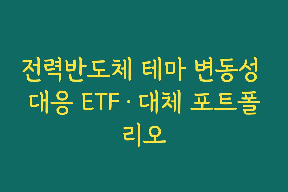 전력반도체 테마 변동성 대응 ETF·대체 포트폴리오 전력반도체 테마 변동성 대응 ETF·대체 포트폴리오
