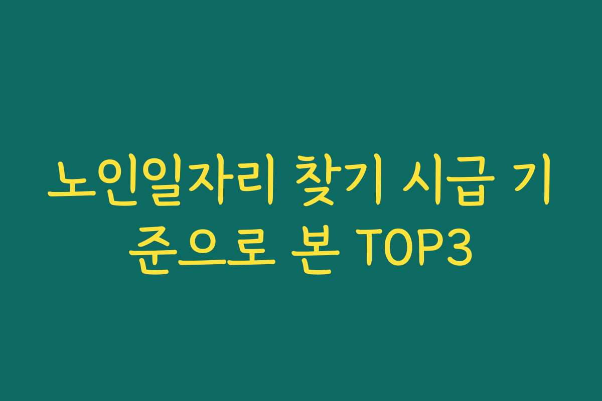 노인일자리 찾기 시급 기준으로 본 TOP3 노인일자리 찾기 시급 기준으로 본 TOP3