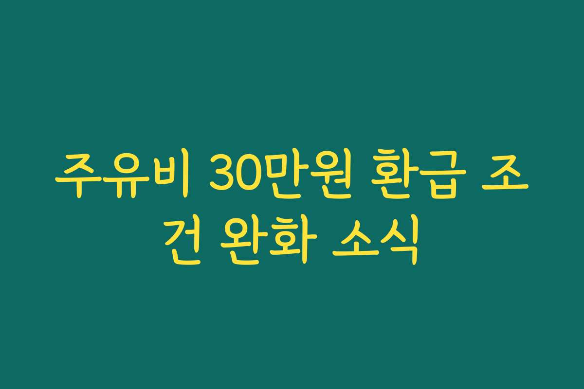주유비 30만원 환급 조건 완화 소식