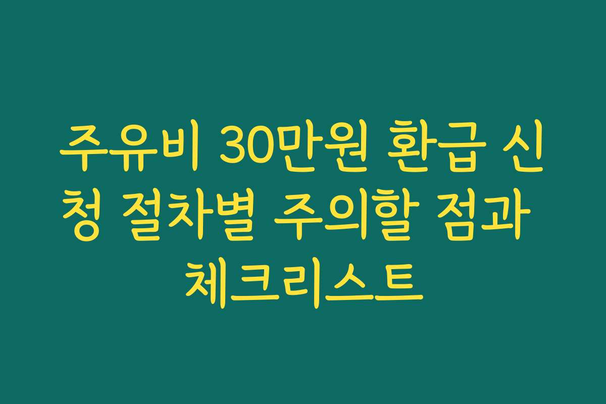 주유비 30만원 환급 신청 절차별 주의할 점과 체크리스트