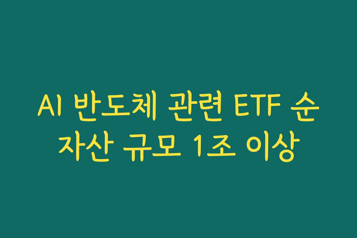 AI 반도체 관련 ETF 순자산 규모 1조 이상