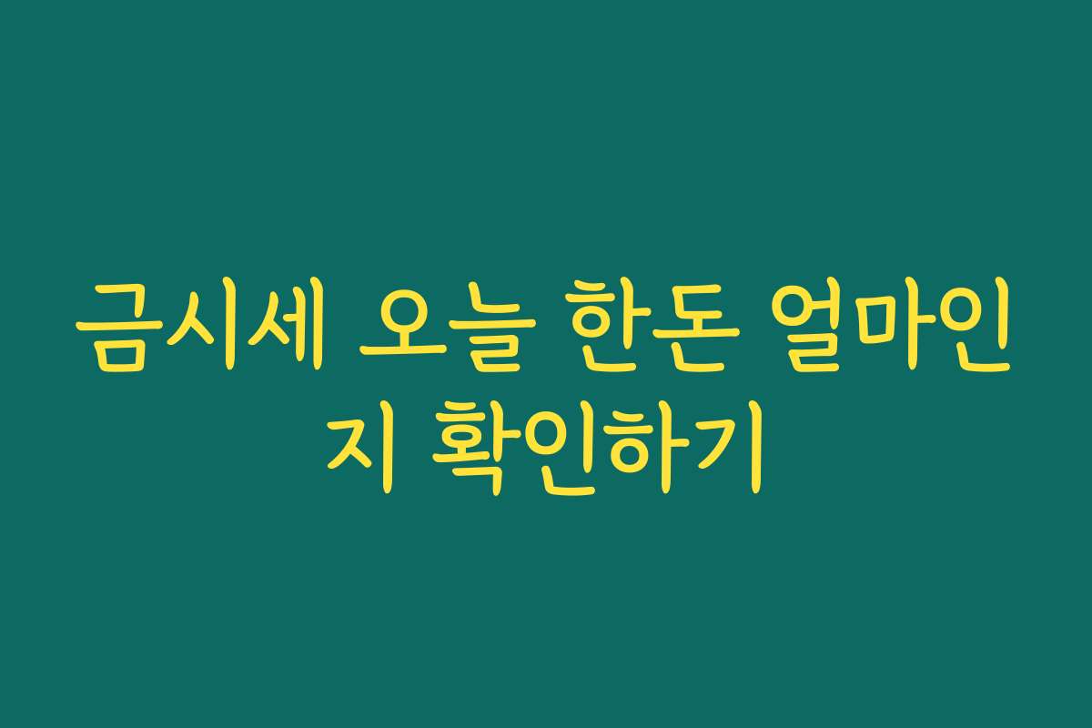 금시세 오늘 한돈 얼마인지 확인하기