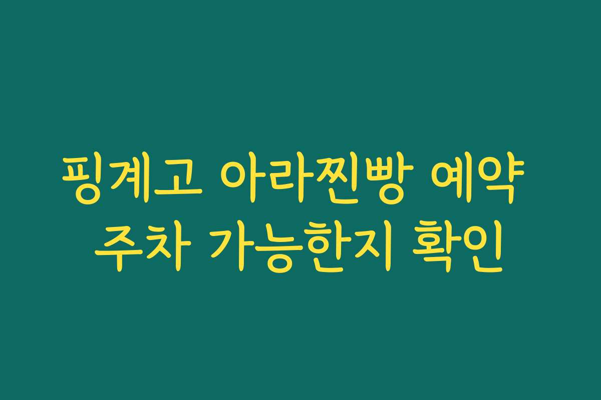 핑계고 아라찐빵 예약 주차 가능한지 확인