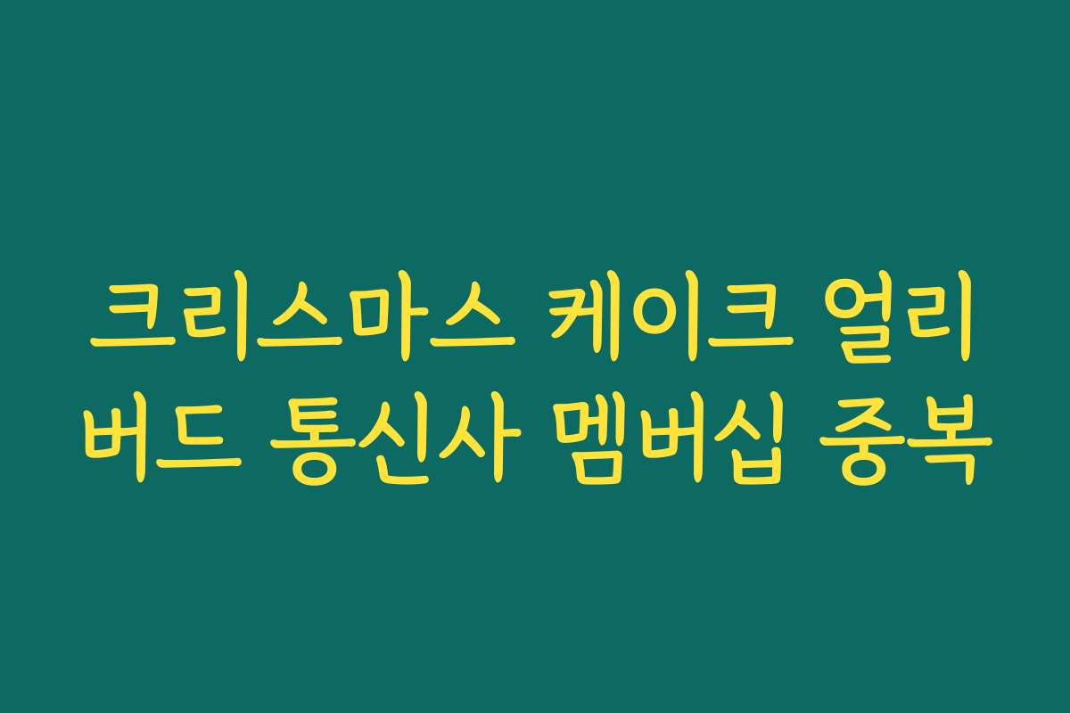크리스마스 케이크 얼리버드 통신사 멤버십 중복