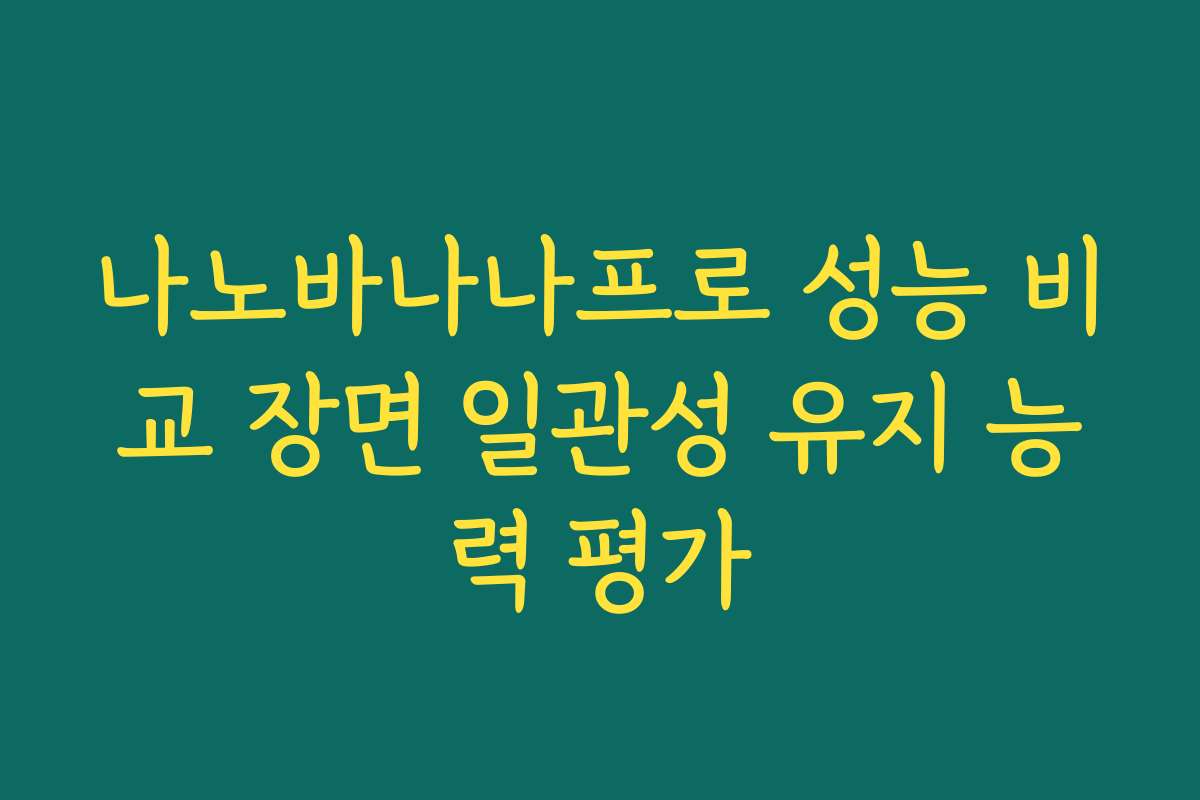 나노바나나프로 성능 비교 장면 일관성 유지 능력 평가