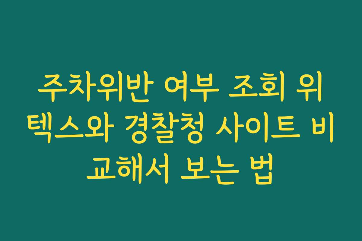 주차위반 여부 조회 위텍스와 경찰청 사이트 비교해서 보는 법