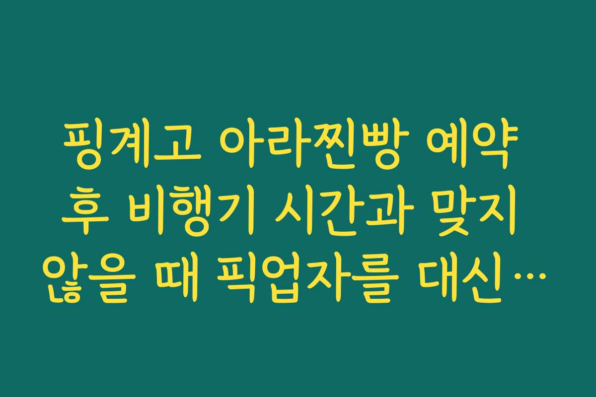 핑계고 아라찐빵 예약 후 비행기 시간과 맞지 않을 때 픽업자를 대신 보내는 방법