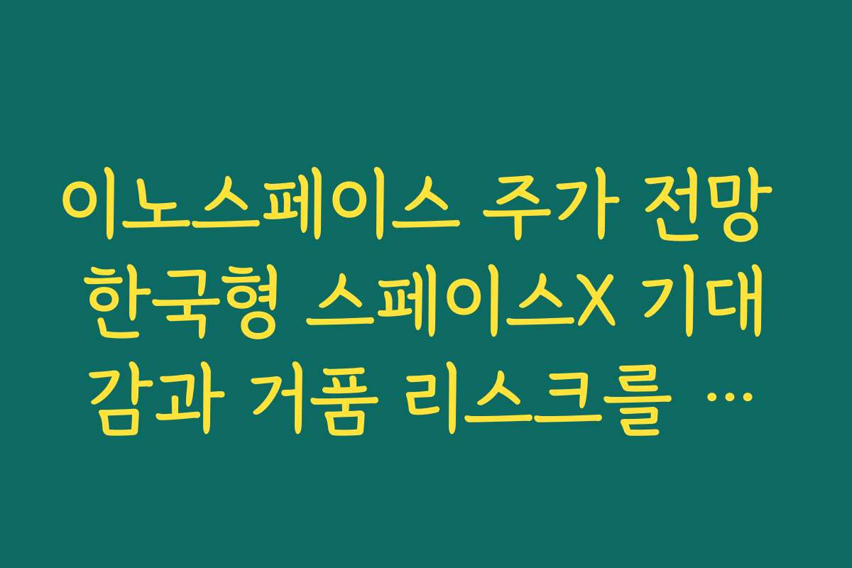 이노스페이스 주가 전망 한국형 스페이스X 기대감과 거품 리스크를 동시에 보는 시각