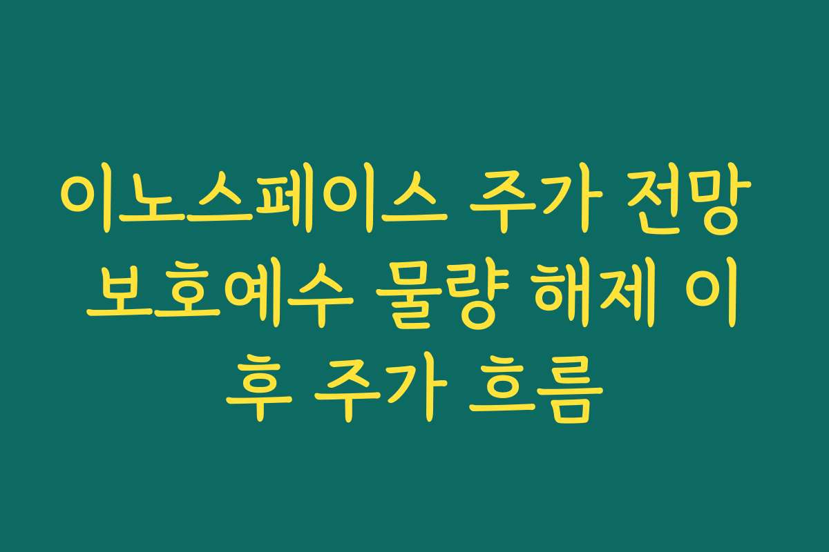 이노스페이스 주가 전망 보호예수 물량 해제 이후 주가 흐름