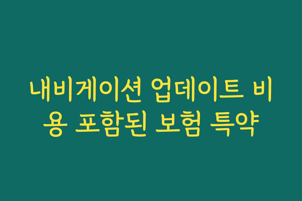 내비게이션 업데이트 비용 포함된 보험 특약