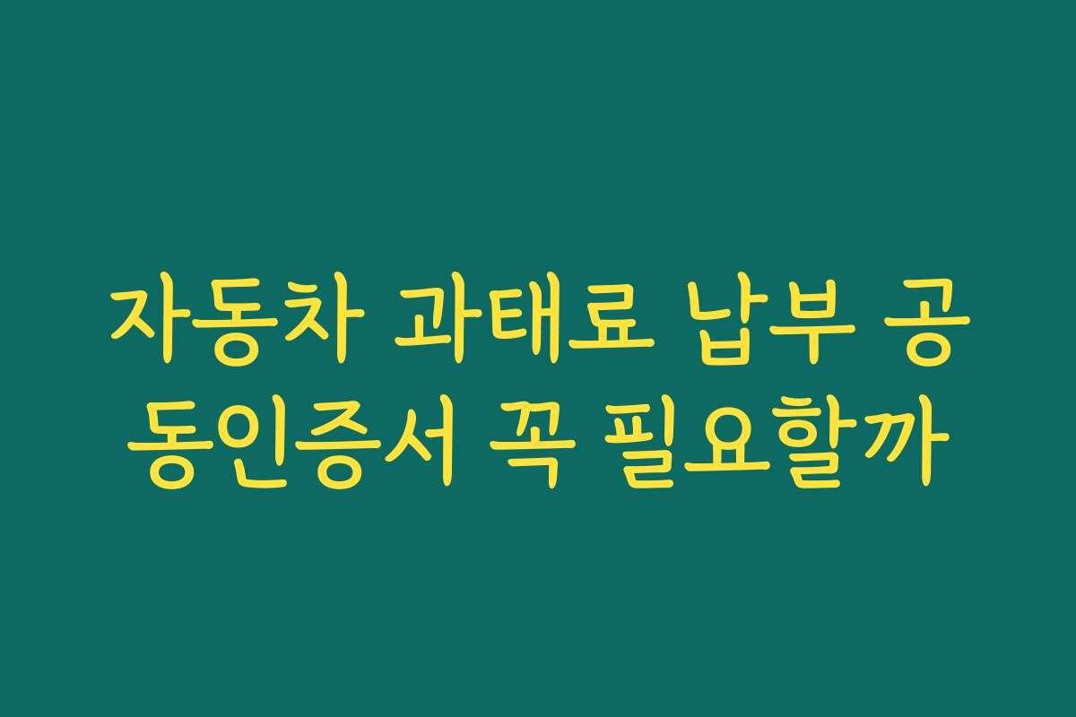 자동차 과태료 납부 공동인증서 꼭 필요할까