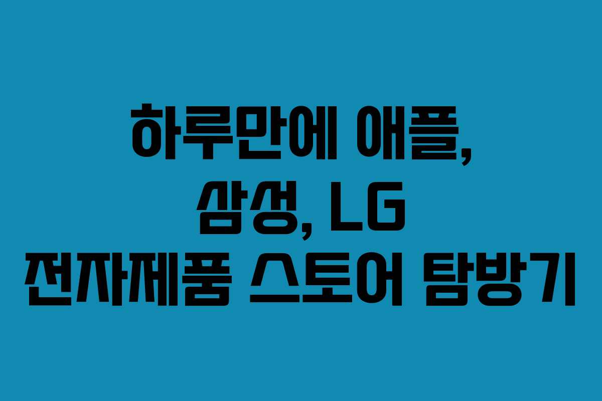 하루만에 애플, 삼성, LG 전자제품 스토어 탐방기