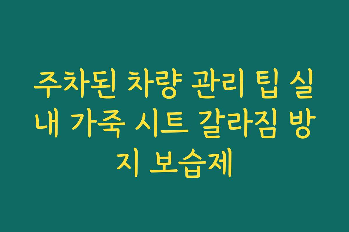 주차된 차량 관리 팁 실내 가죽 시트 갈라짐 방지 보습제