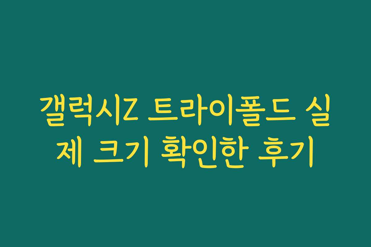 갤럭시Z 트라이폴드 실제 크기 확인한 후기