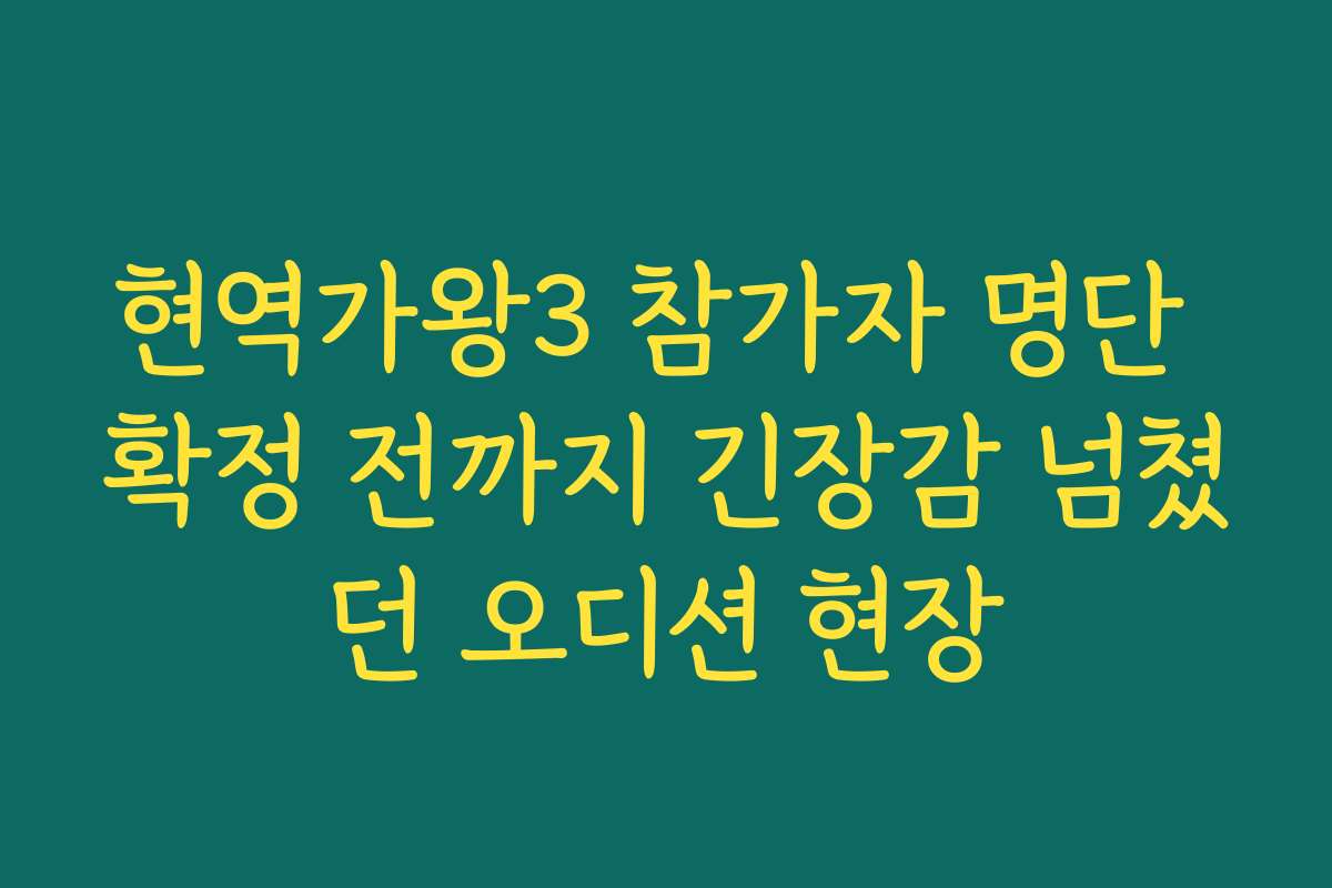 현역가왕3 참가자 명단 확정 전까지 긴장감 넘쳤던 오디션 현장