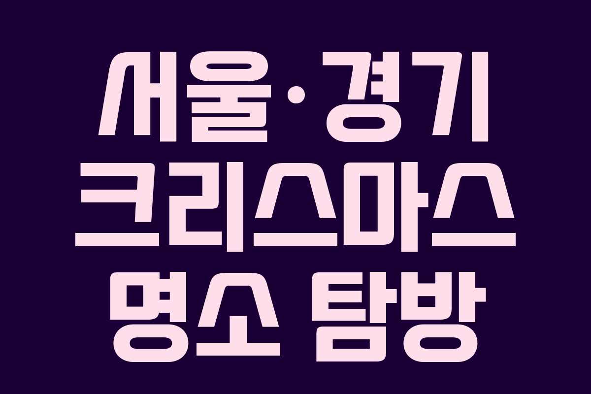 서울·경기 크리스마스 명소 탐방