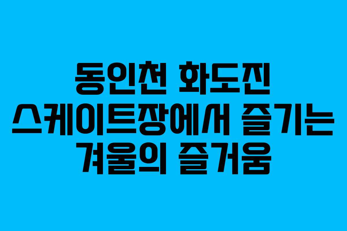 동인천 화도진 스케이트장에서 즐기는 겨울의 즐거움