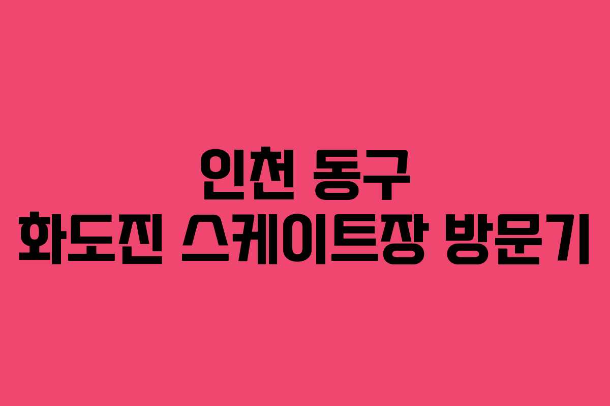 인천 동구 화도진 스케이트장 방문기