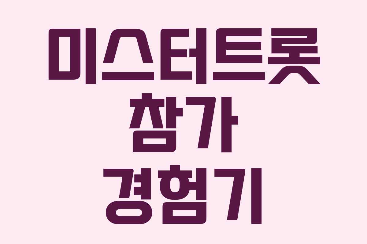 미스터트롯 참가 경험기