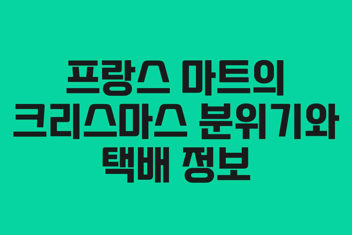 프랑스 마트의 크리스마스 분위기와 택배 정보