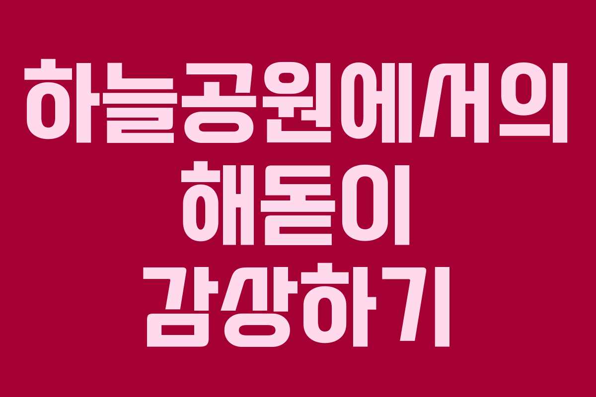 하늘공원에서의 해돋이 감상하기