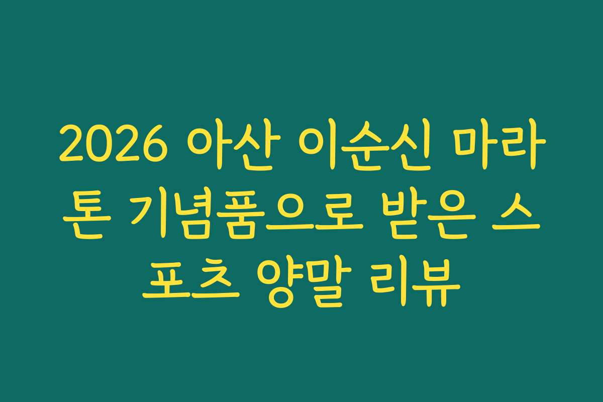 2026 아산 이순신 마라톤 기념품으로 받은 스포츠 양말 리뷰