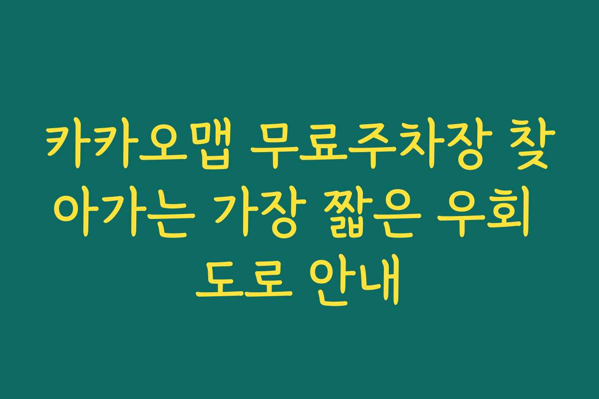 카카오맵 무료주차장 찾아가는 가장 짧은 우회 도로 안내