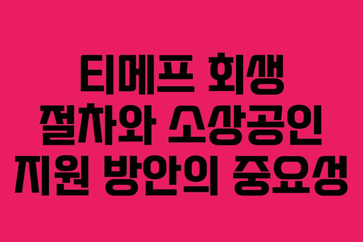 티메프 회생 절차와 소상공인 지원 방안의 중요성
