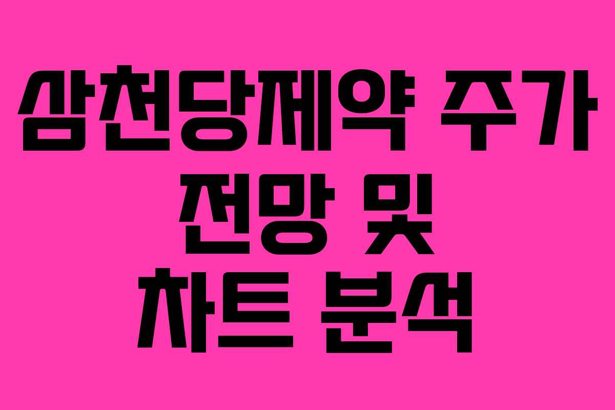 삼천당제약 주가 전망 및 차트 분석