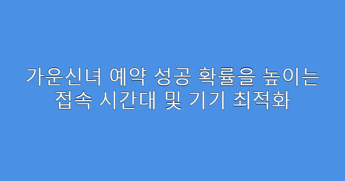 가운신녀 예약 성공 확률을 높이는 접속 시간대 및 기기 최적화