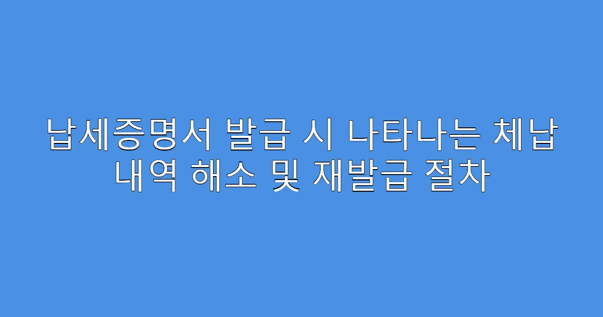 납세증명서 발급 시 나타나는 체납 내역 해소 및 재발급 절차