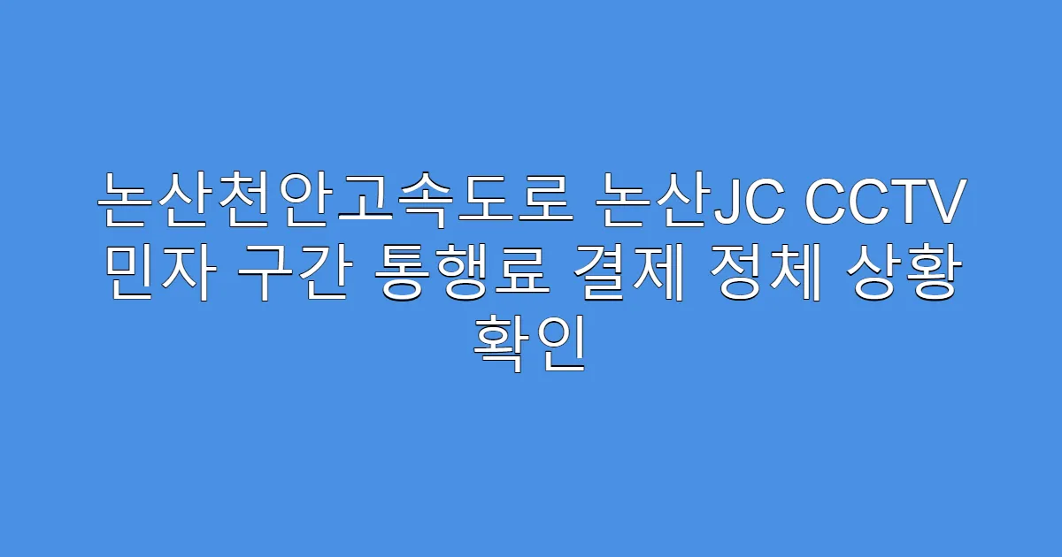 논산천안고속도로 논산JC CCTV 민자 구간 통행료 결제 정체 상황 확인