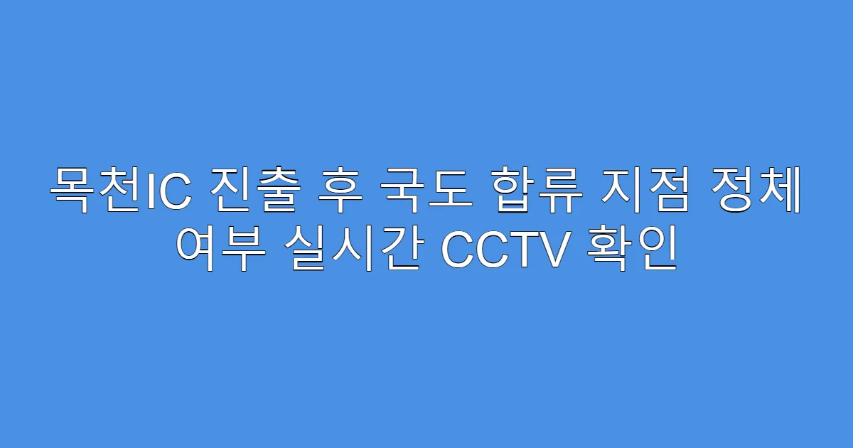 목천IC 진출 후 국도 합류 지점 정체 여부 실시간 CCTV 확인