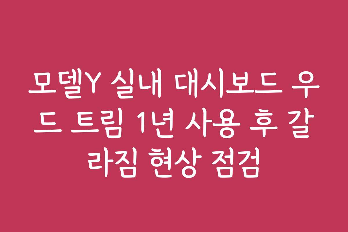 모델Y 실내 대시보드 우드 트림 1년 사용 후 갈라짐 현상 점검