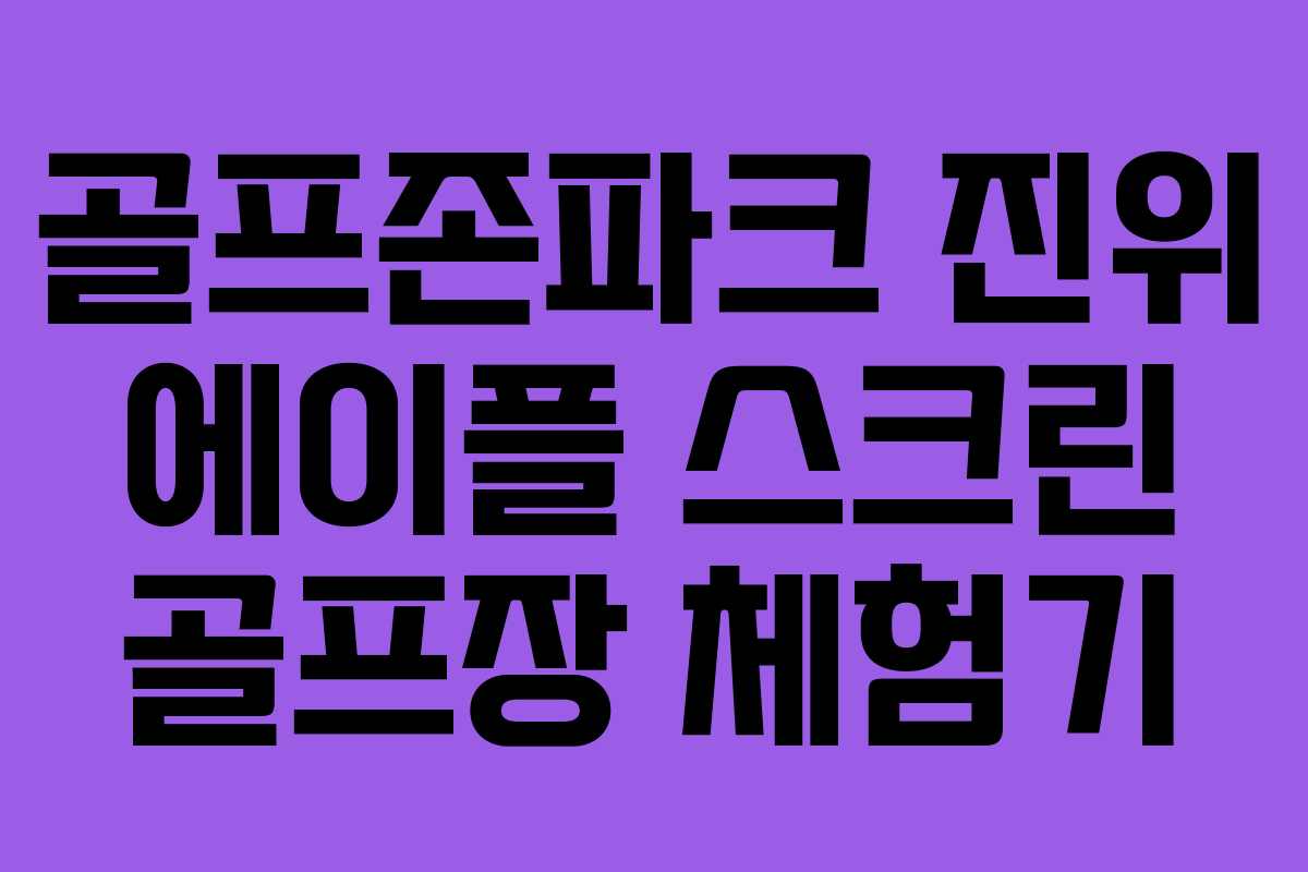 골프존파크 진위 에이플 스크린 골프장 체험기