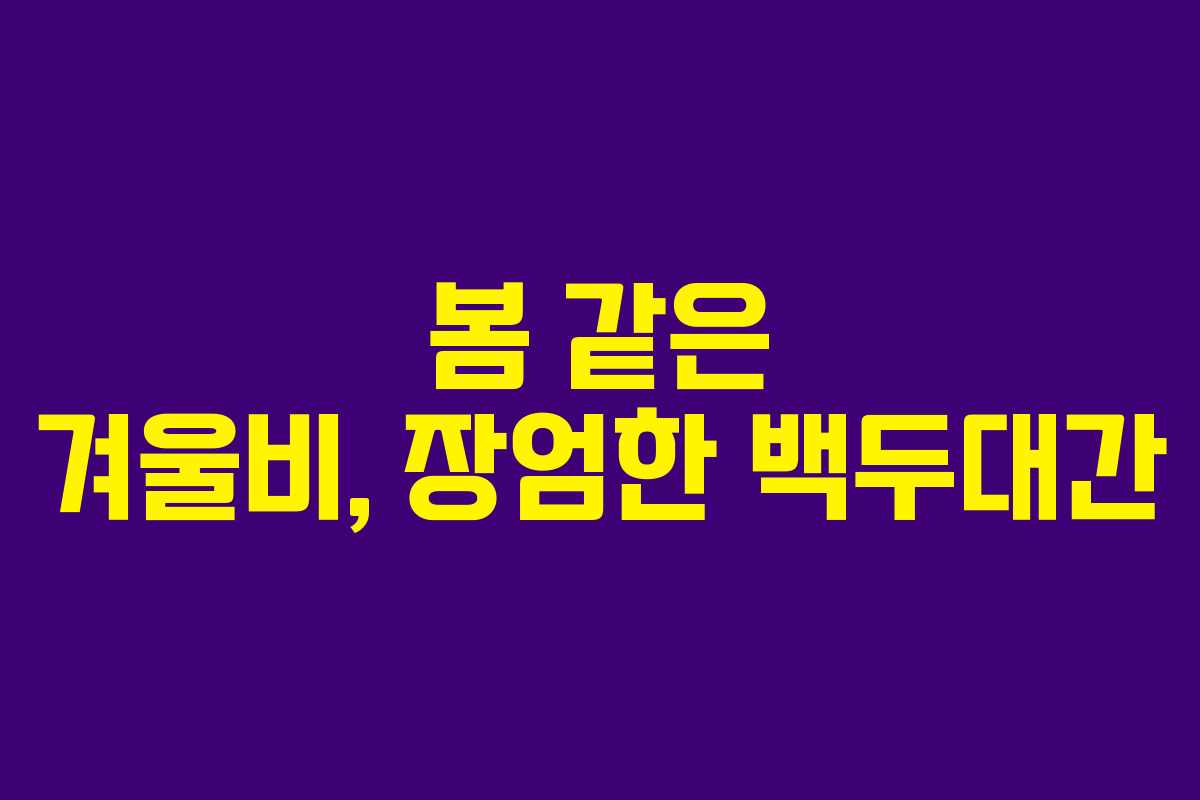 봄 같은 겨울비, 장엄한 백두대간