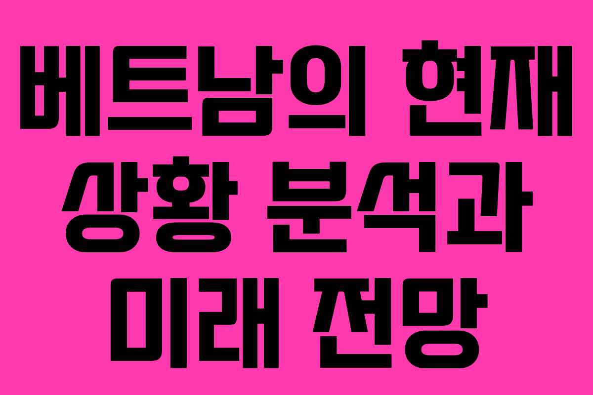 베트남의 현재 상황 분석과 미래 전망