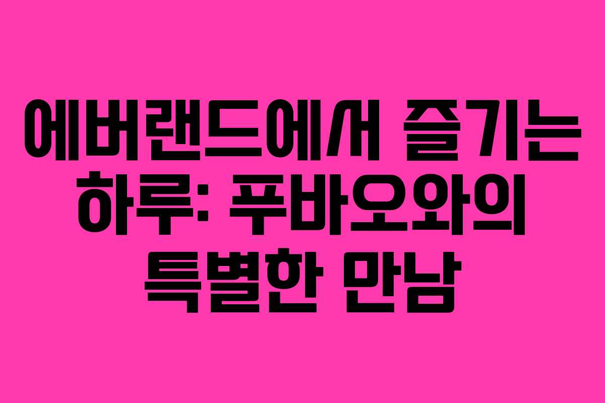에버랜드에서 즐기는 하루: 푸바오와의 특별한 만남