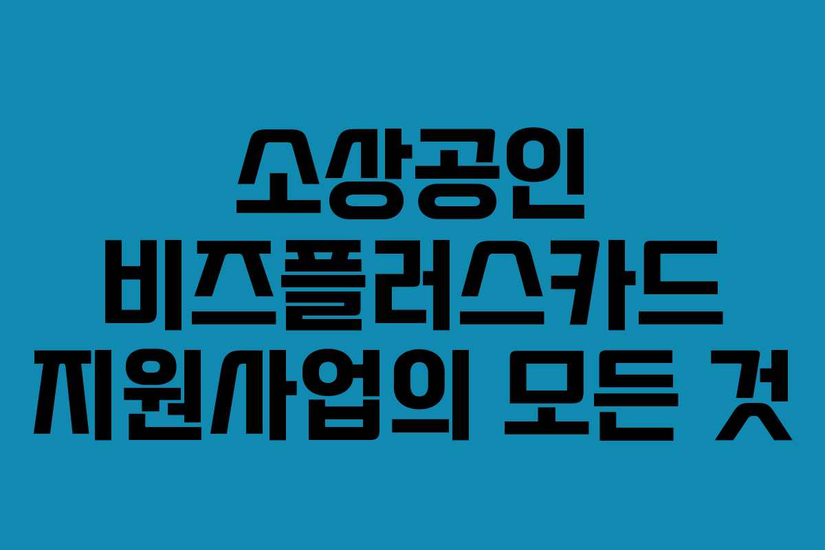 소상공인 비즈플러스카드 지원사업의 모든 것