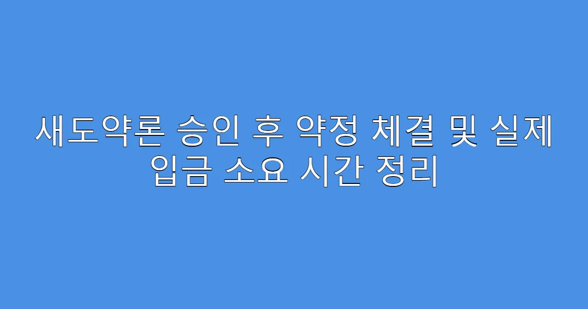 새도약론 승인 후 약정 체결 및 실제 입금 소요 시간 정리