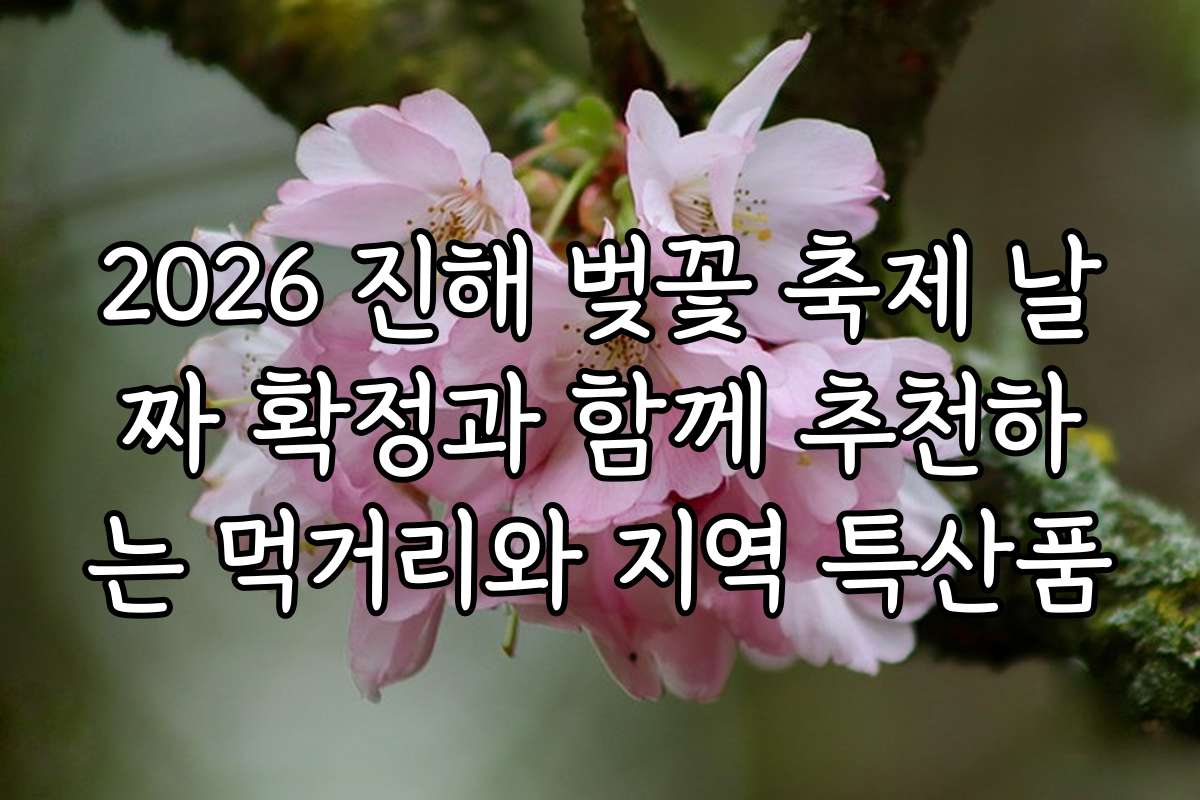2026 진해 벚꽃 축제 날짜 확정과 함께 추천하는 먹거리와 지역 특산품