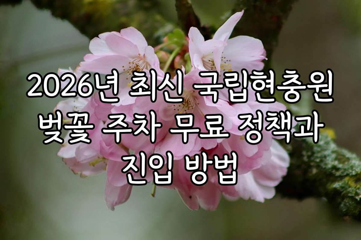 2026년 최신 국립현충원 벚꽃 주차 무료 정책과 진입 방법