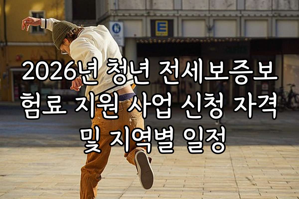 2026년 청년 전세보증보험료 지원 사업 신청 자격 및 지역별 일정